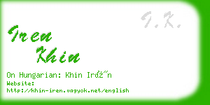 iren khin business card